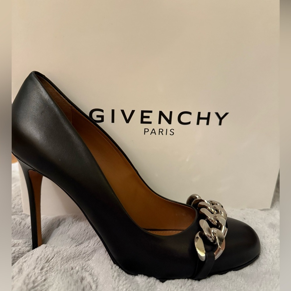 Givenchy Black Heels with Chain Detail